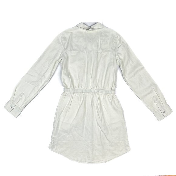 Levi's Girls' Off-White Cotton Button-Down Shirt Dress Pocket Sz M 10-12 - NWOT - Picture 9 of 12